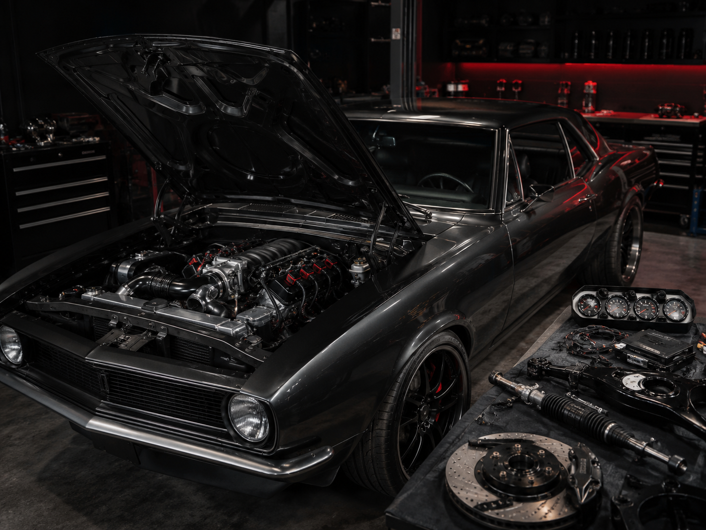 Performance parts selected for a restomod build